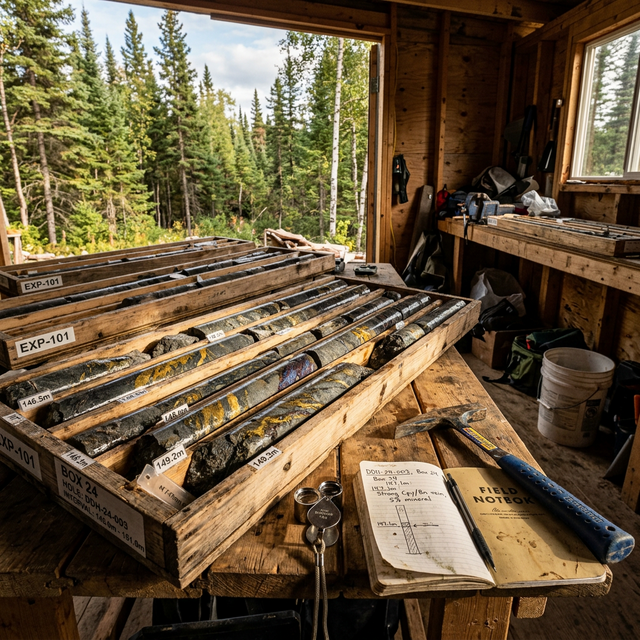 Drill core from an exploration program in the Canadian Shield