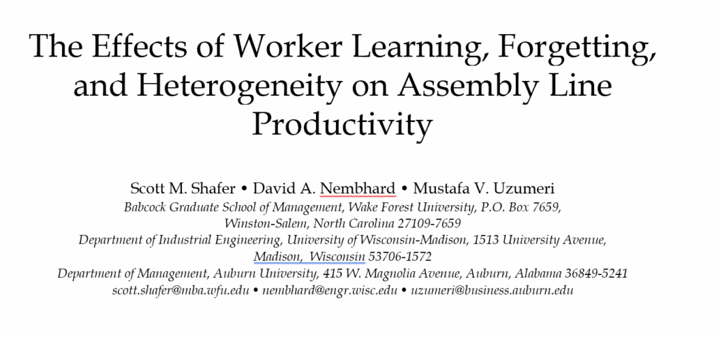 Studying Learning AND Forgetting – 1999
